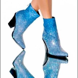 AZALEA WANG WHY SO SERIOUS CHUNKY BOOTIE IN DENIM